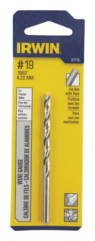 Irwin #19 X 3-1/4 in. L High Speed Steel Wire Gauge Bit 1 pc