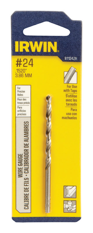 Irwin #24 X 3-1/8 in. L High Speed Steel Wire Gauge Bit 1 pc