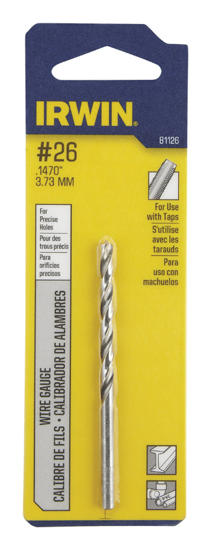 Irwin #26 X 3 in. L High Speed Steel Wire Gauge Bit 1 pc