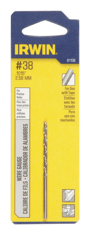 Irwin #38 X 2-1/2 in. L High Speed Steel Wire Gauge Bit 1 pc