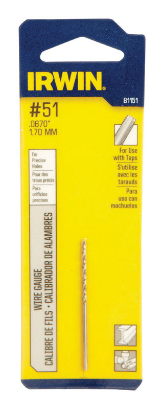 Irwin 51 X 2 in. L High Speed Steel Wire Gauge Bit 1 pc