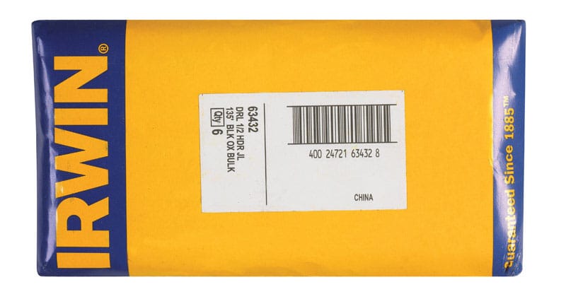 Irwin 1/2 in. X 6 in. L High Speed Steel Drill Bit 1 pc