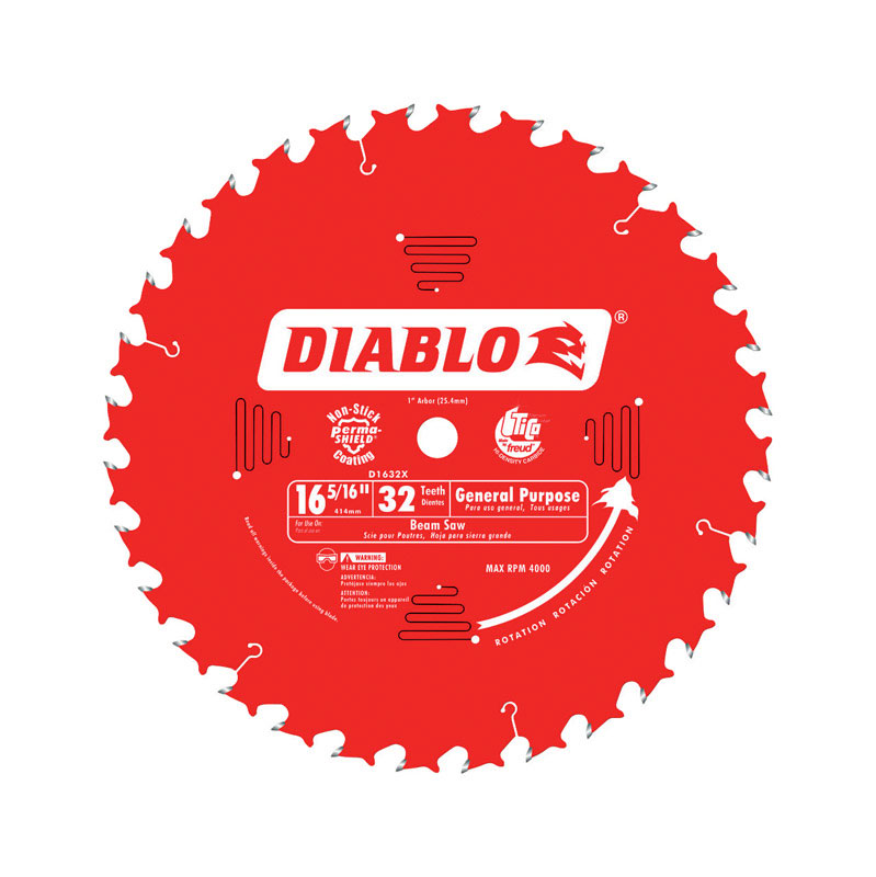 Diablo 16-5/16 in. D X 1 in. General Purpose TiCo Hi-Density Carbide Saw Blade 32 teeth 1 pk