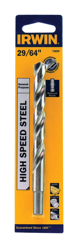Irwin 29/64 in. X 5-5/8 in. L High Speed Steel Drill Bit 1 pc