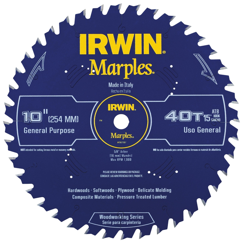 Irwin Marples 10 in. D X 5/8 in. Woodworking Carbide Circular Saw Blade 40 teeth 1 pk