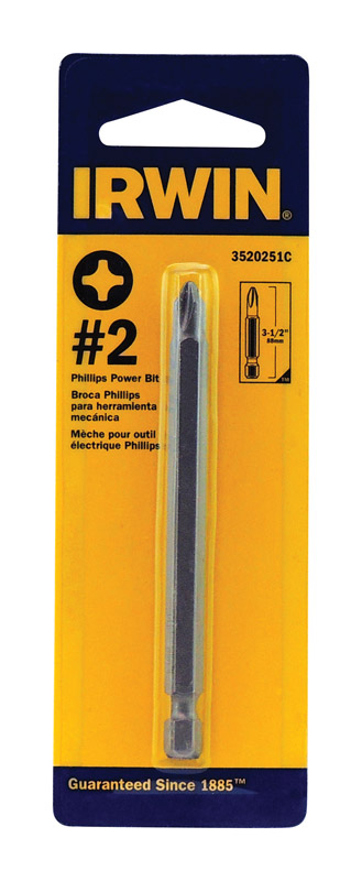 Irwin Phillips #2 X 3-1/2 in. L Power Bit S2 Tool Steel 1 pk