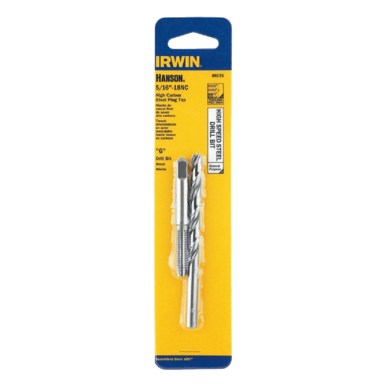 Irwin Hanson Steel HCS Tap and HSS Drill Bit Set 5/16 in. 2 pc