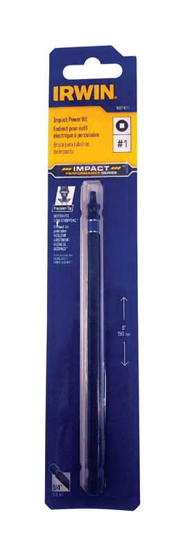 Irwin Impact Performance Series Square Recess #1 X 6 in. L Power Bit S2 Tool Steel 1 pc