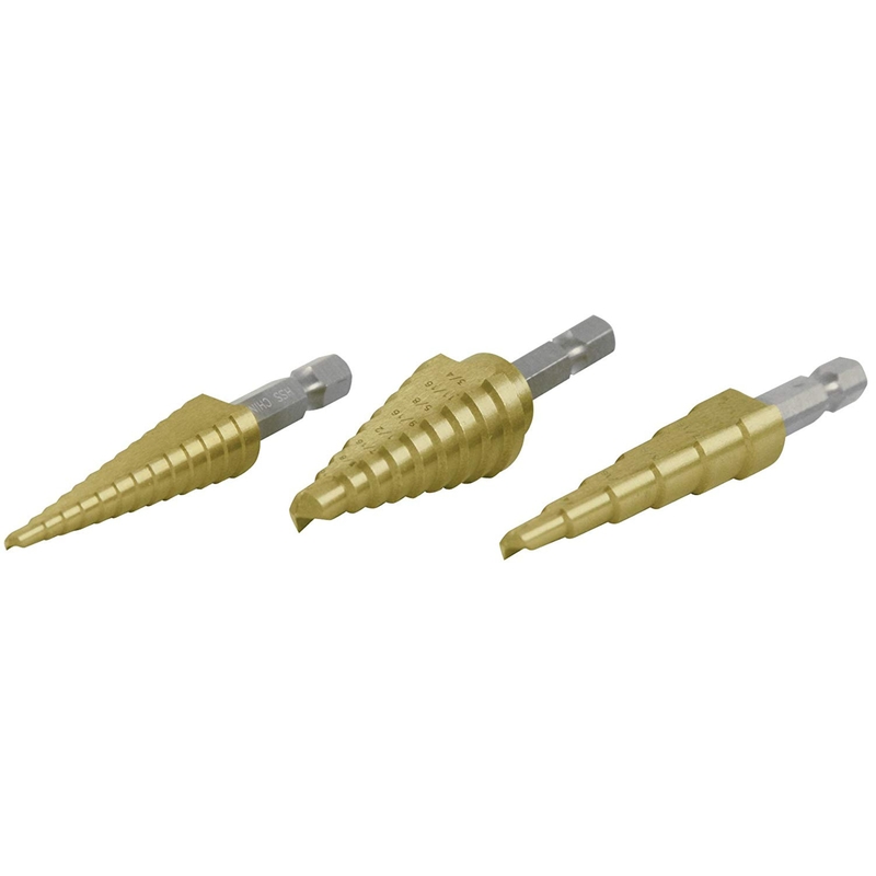 Performance Tool High Speed Steel Step Drill Bit Set 3 pc