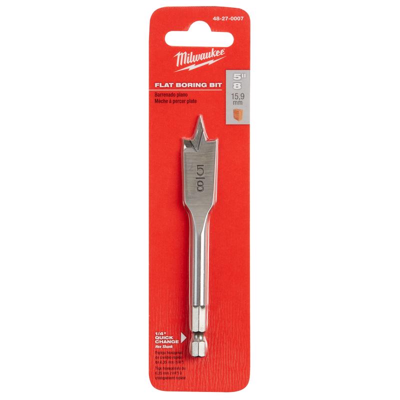 Milwaukee 4.5 in. L Carbon Steel Flat Boring Bit 1 pk