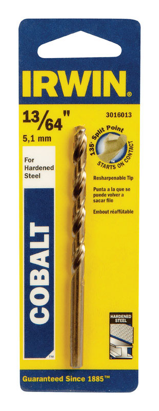 Irwin 13/64 in. X 3-5/8 in. L Cobalt Alloy Steel Drill Bit 1 pc