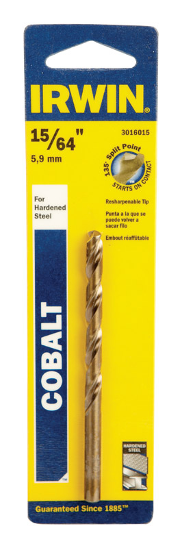 Irwin 15/64 in. X 3-7/8 in. L Cobalt Alloy Steel Drill Bit 1 pc