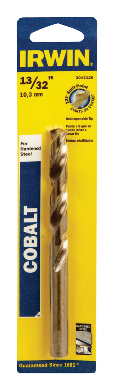 Irwin 13/32 in. X 5-1/4 in. L Cobalt Alloy Steel Drill Bit 1 pc