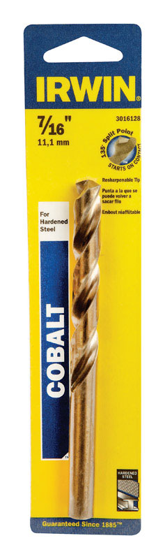 Irwin 7/16 in. X 5-1/2 in. L Cobalt Steel Drill Bit 1 pc