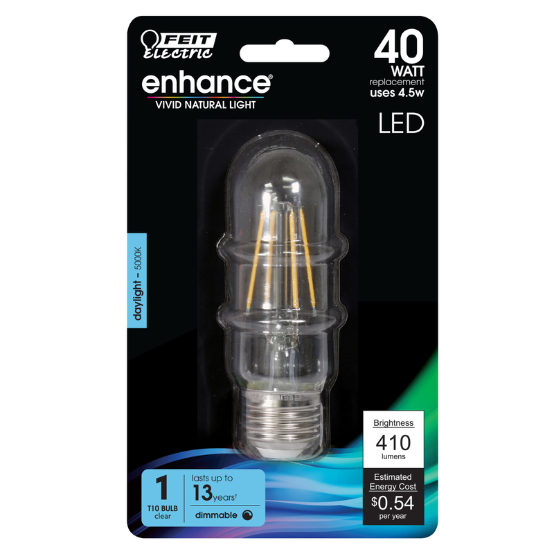 Feit Electric Enhance T10 E26 (Medium) LED Bulb Daylight 40 Watt Equivalence 1 pk