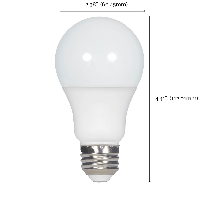 Satco . A19 E26 (Medium) LED Bulb Cool White 60 Watt Equivalence 100 pk