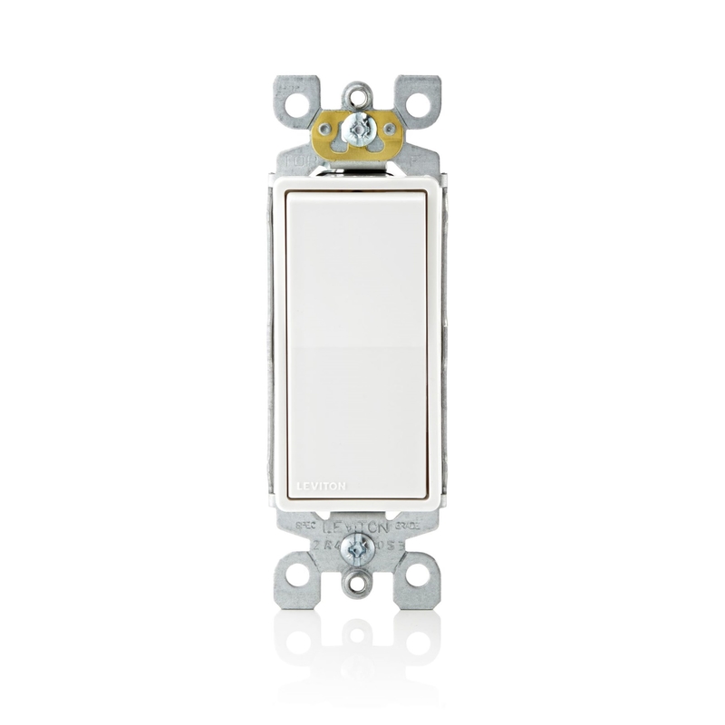 Leviton 15 amps Single Pole Antimicrobial Treated Rocker AC Quiet Switch White 5 pk
