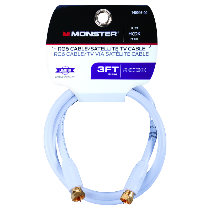 Monster Just Hook It Up 3 ft. Video Coaxial Cable