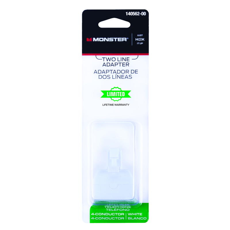 Monster Just Hook It Up 0 ft. L White Two Line Duplex Adapter