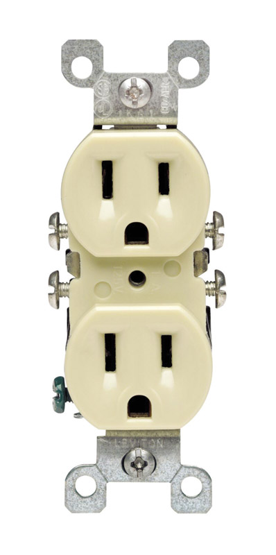 Leviton 15 amps 125 V Duplex Ivory Outlet 5-15R 1 pk