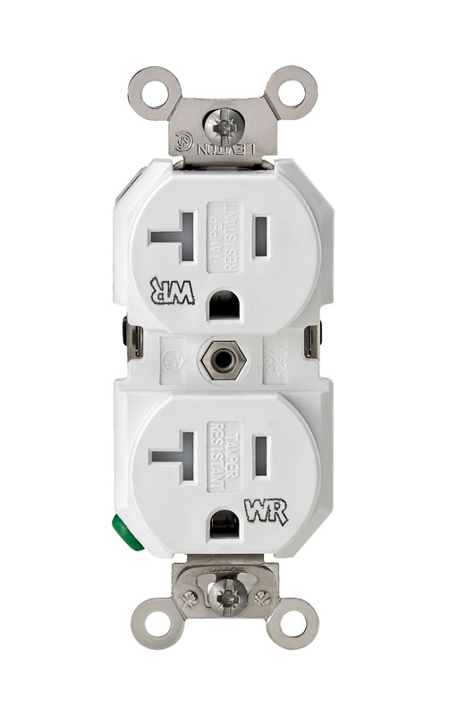 Leviton 20 amps 125 V Duplex White Outlet 5-20R 1 pk