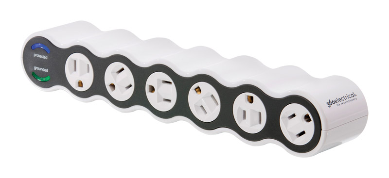 360 Electrical 4 ft. L 6 outlets Surge Protector White 1080 J
