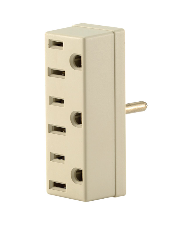 Leviton Polarized 3 outlets Outlet Adapter 1 pk