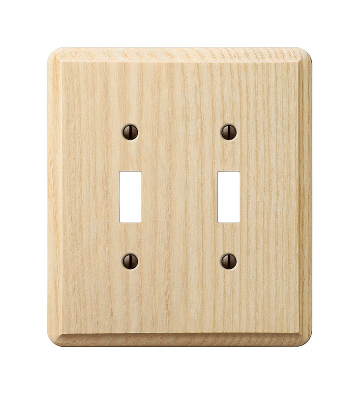 Amerelle Contemporary Unfinished Beige 2 gang Wood Toggle Wall Plate 1 pk