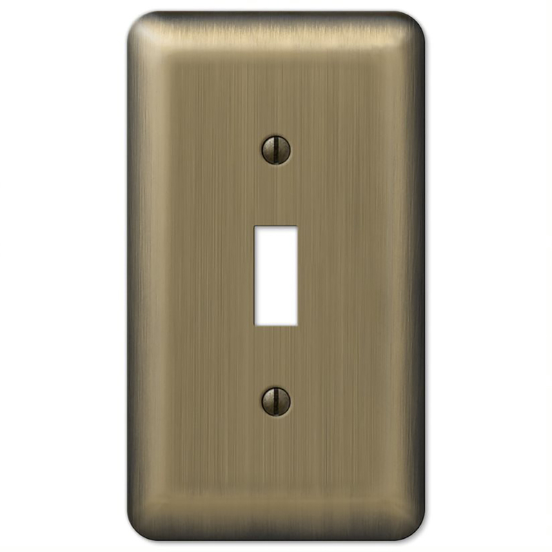 Amerelle Devon Brushed Brass Brass 1 gang Stamped Steel Toggle Wall Plate 1 pk