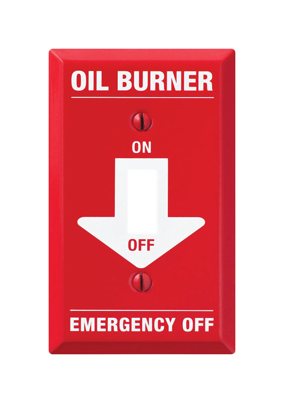 Amerelle Pro Red 1 gang Stamped Steel Toggle Oil Burner Wall Plate 1 pk