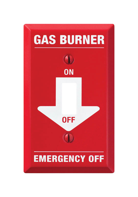 Amerelle Pro Red 1 gang Stamped Steel Toggle Gas Burner Wall Plate 1 pk