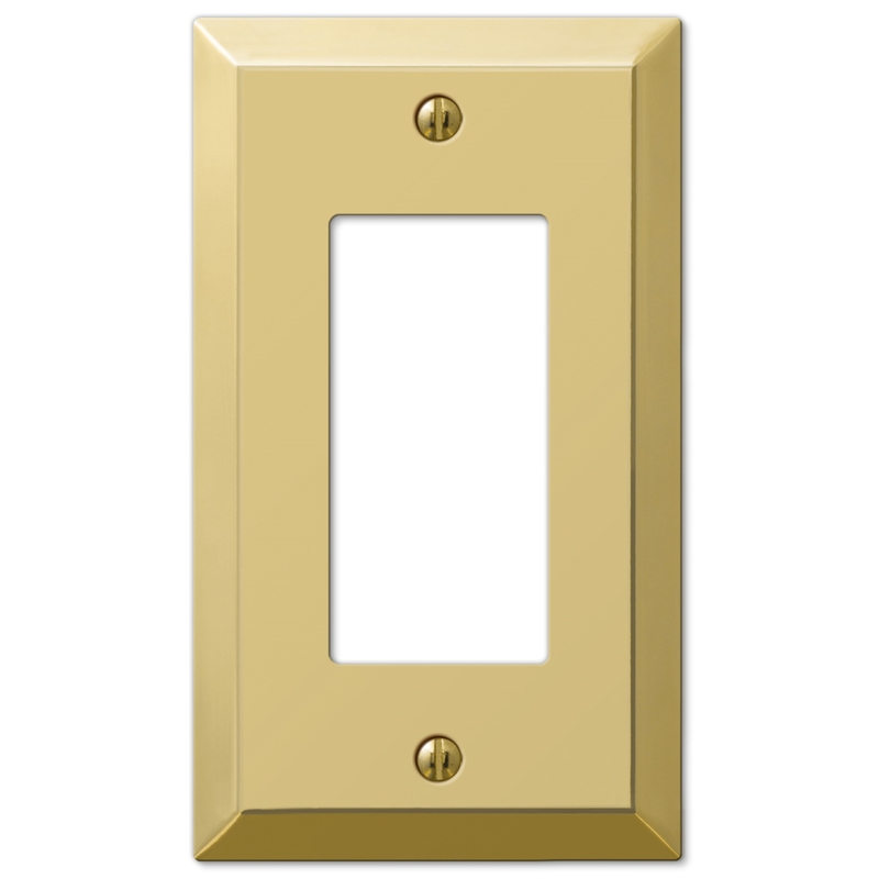 Amerelle Century Polished Brass Brass 1 gang Stamped Steel Rocker Wall Plate 1 pk