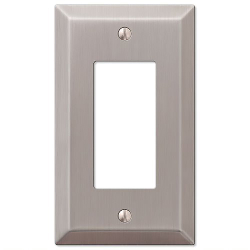 Amerelle Century Brushed Nickel Gray 1 gang Stamped Steel Rocker Wall Plate 1 pk