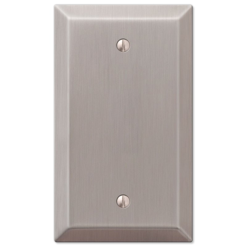 Amerelle Century Brushed Nickel Gray 1 gang Stamped Steel Blank Wall Plate 1 pk
