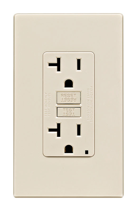 Leviton 20 amps 125 V Duplex Light Almond Outlet/Wallplate 5-20R 1 pk