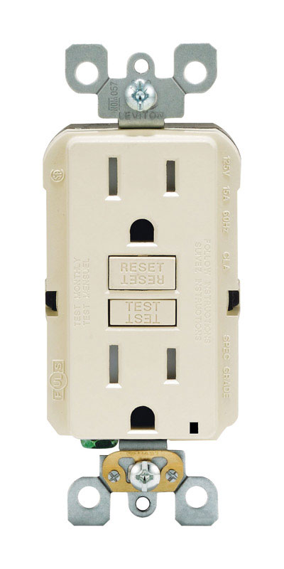 Leviton SmartlockPro 15 amps 125 V Duplex Light Almond GFCI Outlet 5-15R 1 pk
