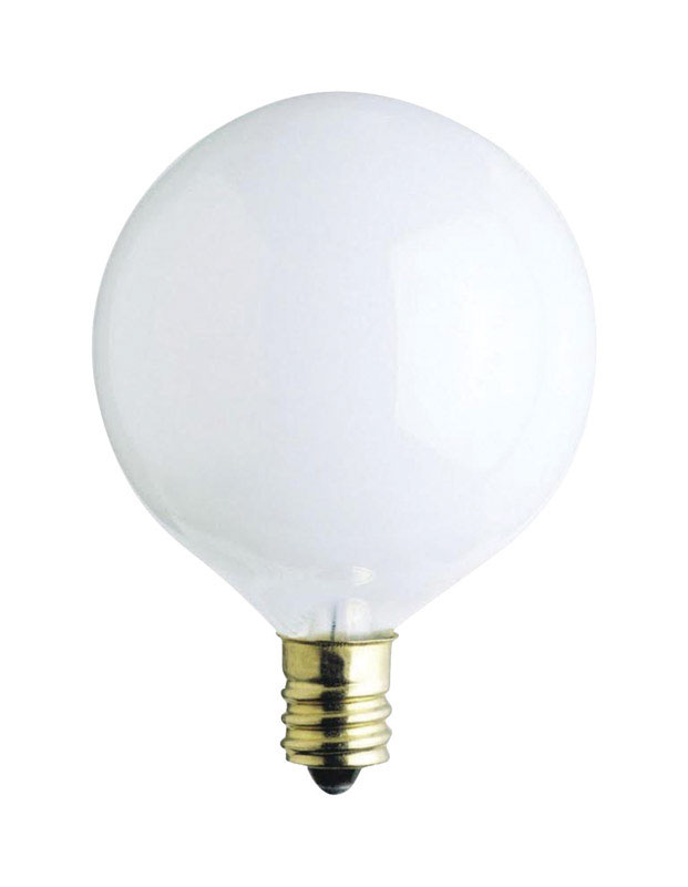 Westinghouse 40 W G16.5 Globe Incandescent Bulb E12 (Candelabra) White 2 pk