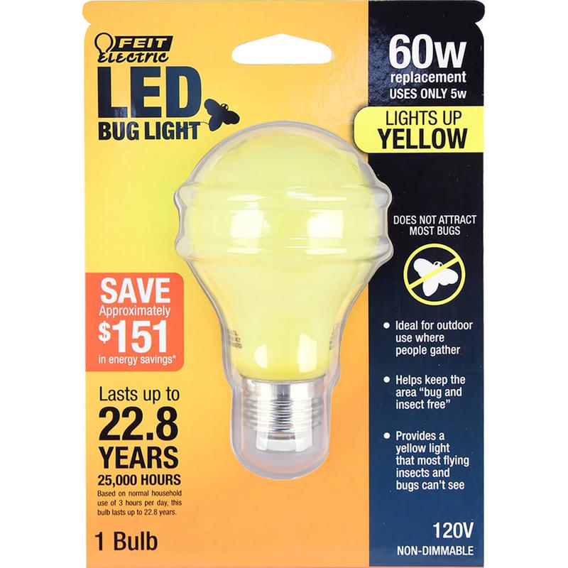 Feit Electric A19 E26 (Medium) LED Bulb Yellow 60 Watt Equivalence 1 pk