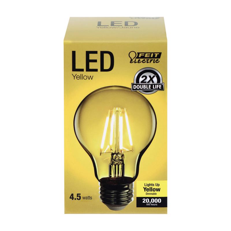 Feit Electric Filament A19 E26 (Medium) LED Bulb Yellow 30 Watt Equivalence 1 pk