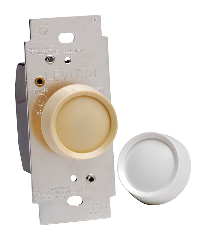 Leviton Trimatron Light Almond & White 600 W Rotary Dimmer Knob