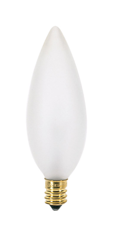 Satco 40 W BA9.5 Chandelier Incandescent Bulb E12 (Candelabra) Soft White 1 pk