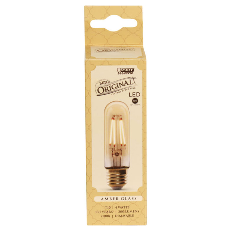 Feit Electric T10 E26 (Medium) LED Bulb Amber 40 Watt Equivalence 1 pk