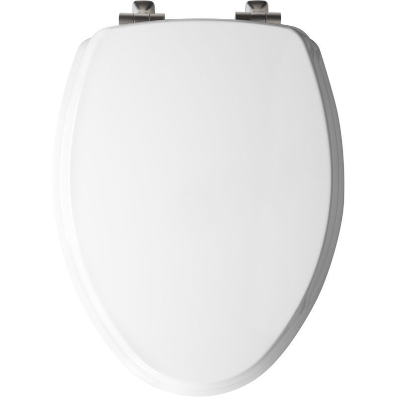 Bemis Benton Slow Close Elongated White Molded Wood Toilet Seat