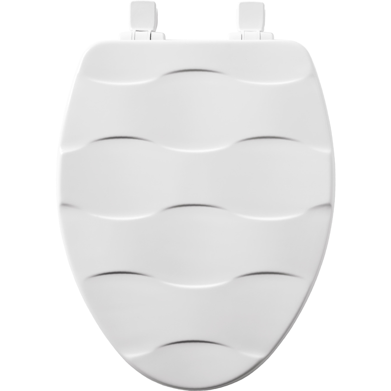 Bemis Slow Close Elongated White Enameled Wood Toilet Seat