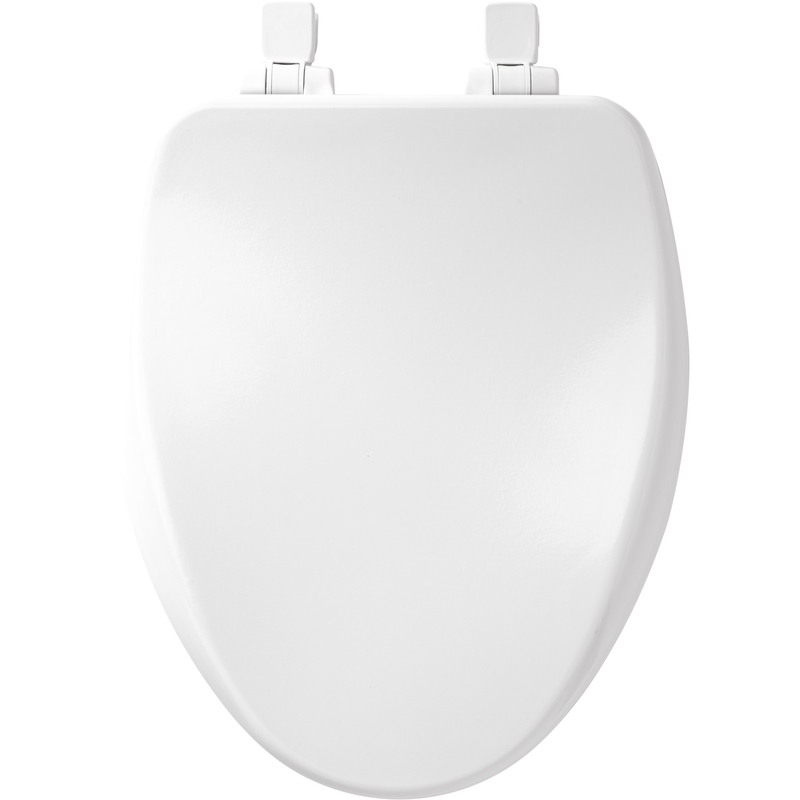 Bemis Slow Close Elongated White Enameled Wood Toilet Seat
