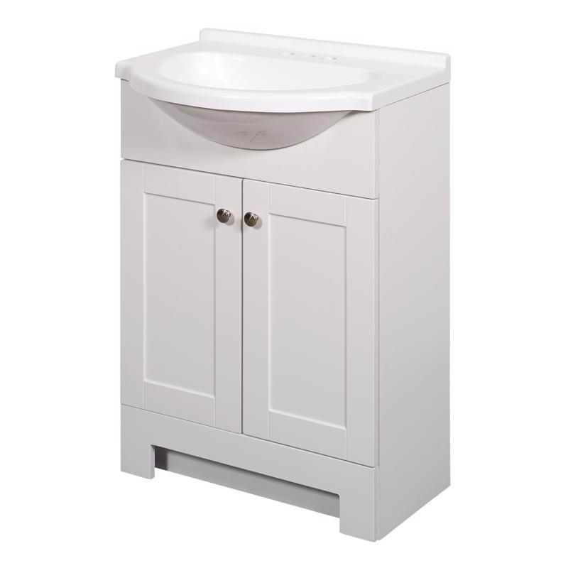 Zenith Products Single White Bathroom Vanity 24 in. W X 16 in. D X 35.5 in. H