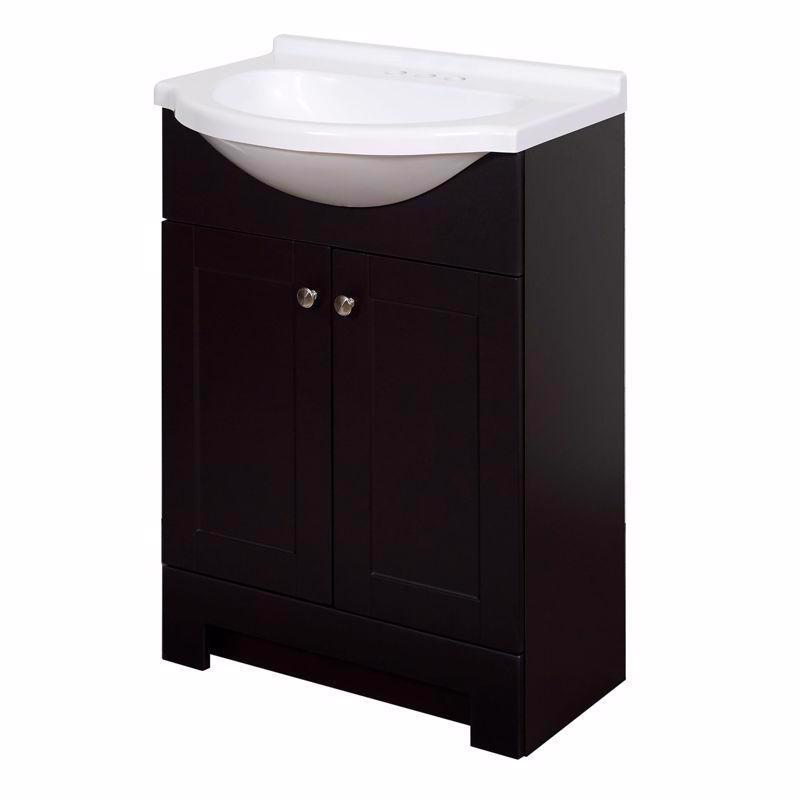 Zenith Products Single Espresso Bathroom Vanity 24 in. W X 16 in. D X 35.5 in. H