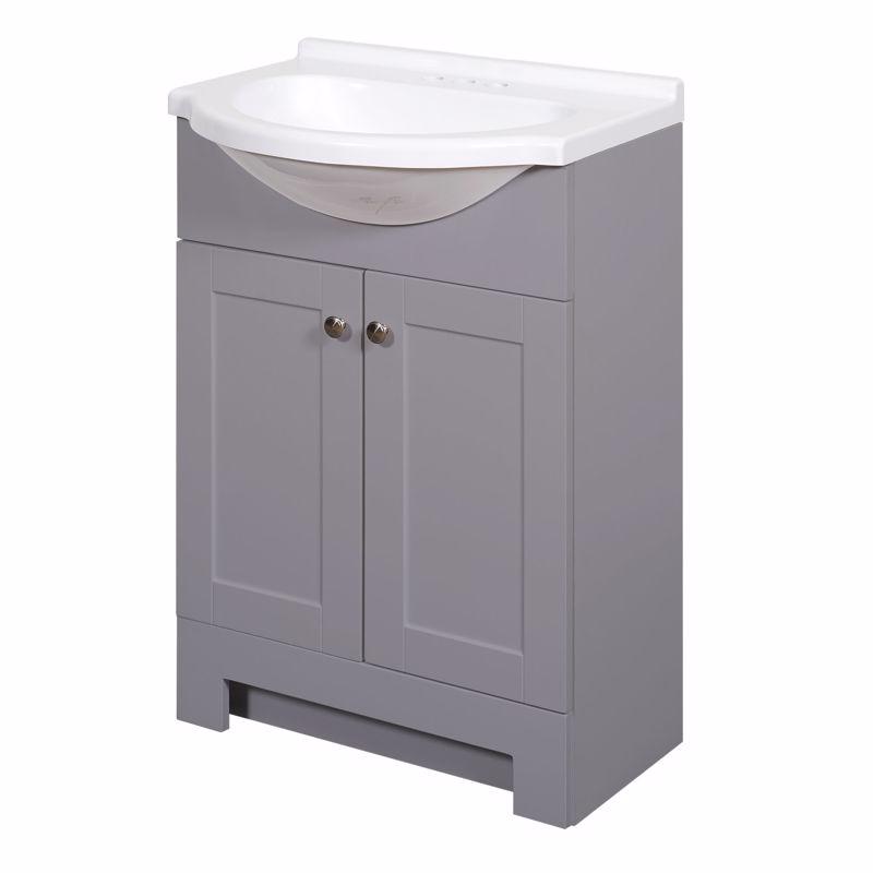 Zenith Products Zenna Home Single Gray Bathroom Vanity 24 in. W X 16 in. D X 35.5 in. H