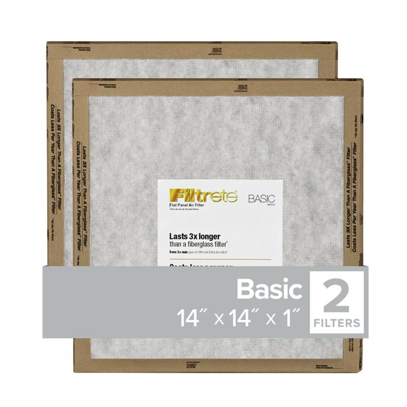 Filtrete 14 in. W X 14 in. H X 1 in. D Synthetic 1 MERV Flat Panel Filter 2 pk