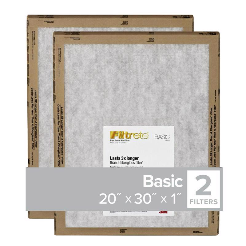 Filtrete 20 in. W X 30 in. H X 1 in. D Synthetic 1 MERV Flat Panel Filter 2 pk